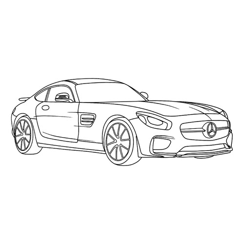 Cool Mercedes SLS Coloring Page free printable Mercedes Car Coloring Pages coloring page