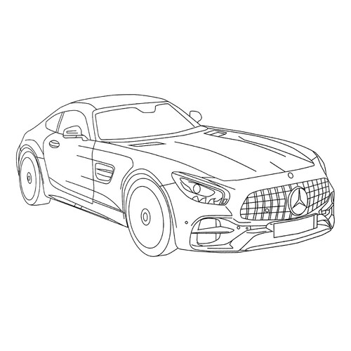 涂色页:梅赛德斯-奔驰 AMG GT C Edition 50 免费可打印梅赛德斯汽车着色页涂色页