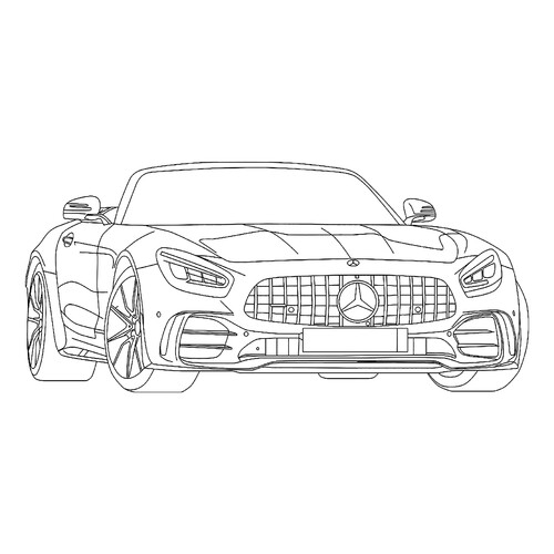 涂色页:梅赛德斯-奔驰 AMG GT R Roadster 2020 免费可打印梅赛德斯汽车着色页涂色页