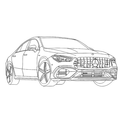 涂色页:梅赛德斯 CLA45 AMG 2020 免费可打印梅赛德斯汽车着色页涂色页