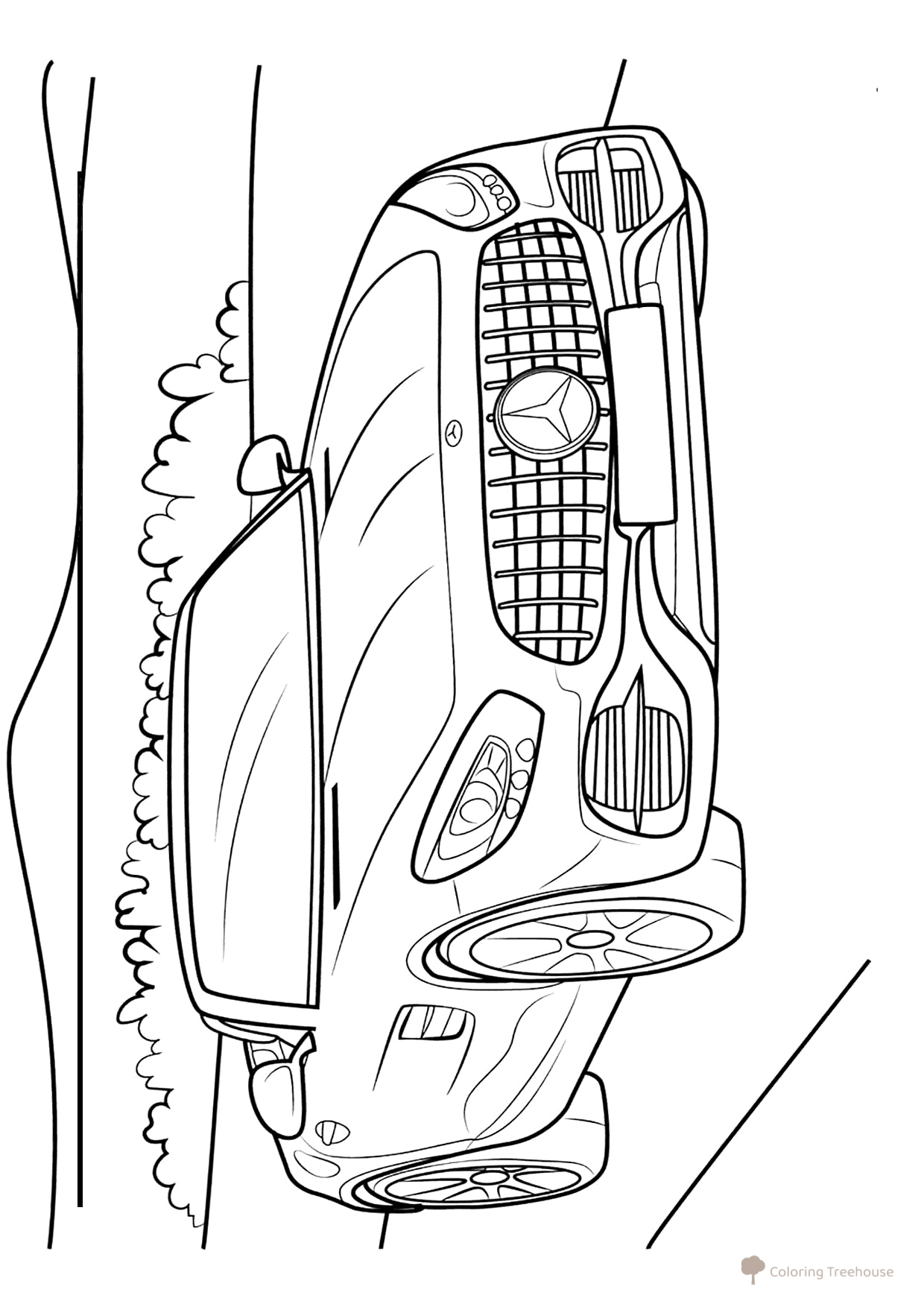 Página para colorear «Mercedes Cabriolet» dibujo para colorear gratis de Páginas para colorear de coches Mercedes