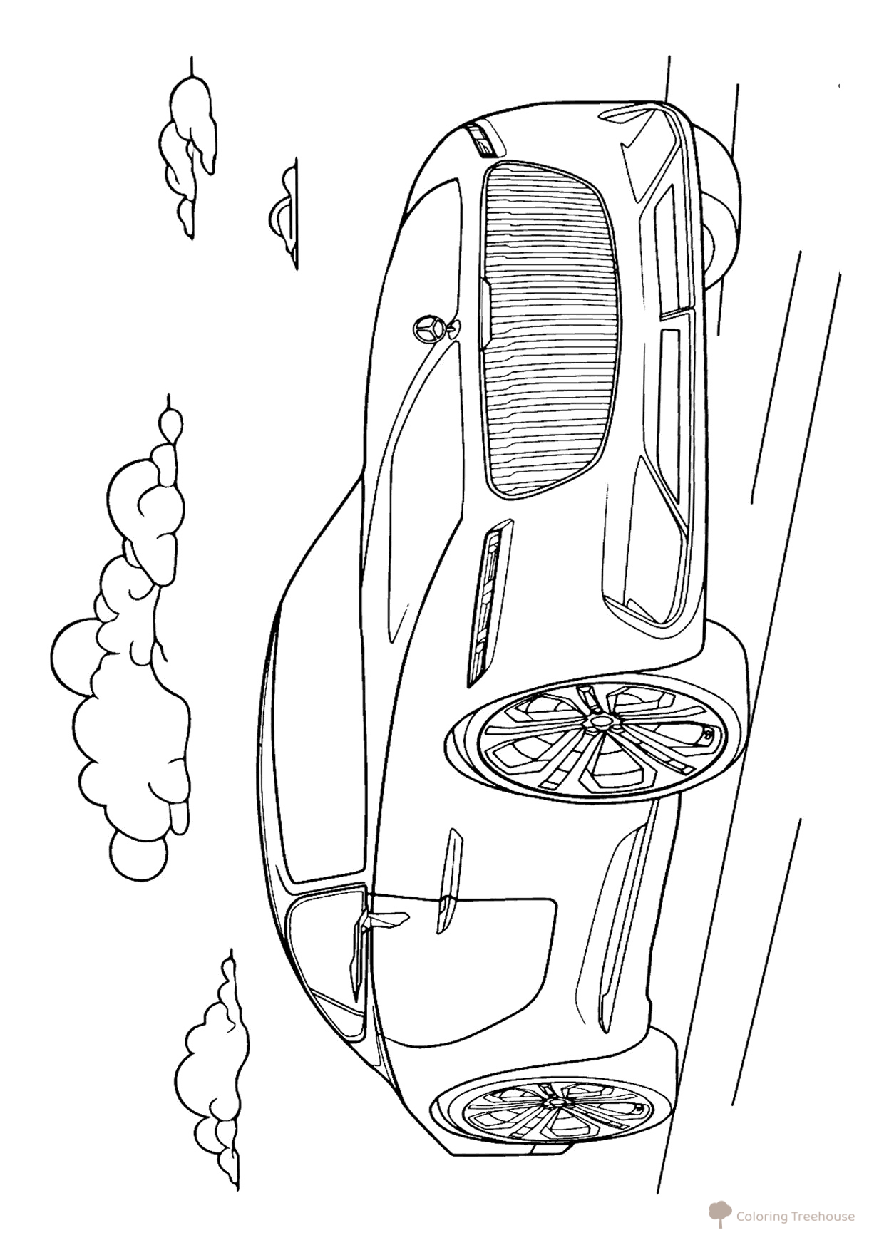 Mercedes-Maybach S-Class Coloring Page free printable Mercedes Car Coloring Pages coloring page