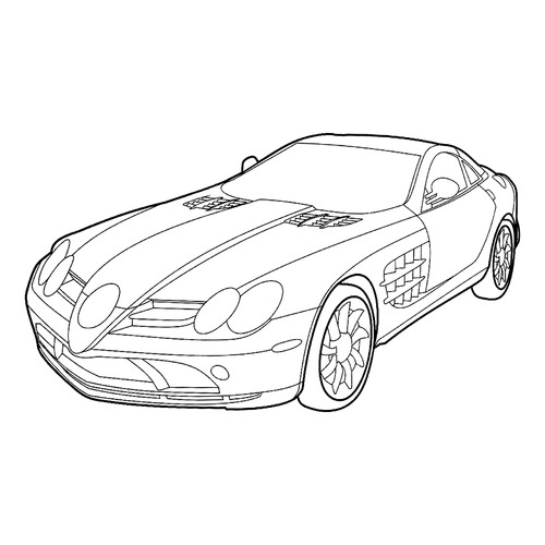 着色页:梅赛德斯 SLR McLaren 免费可打印梅赛德斯汽车着色页涂色页