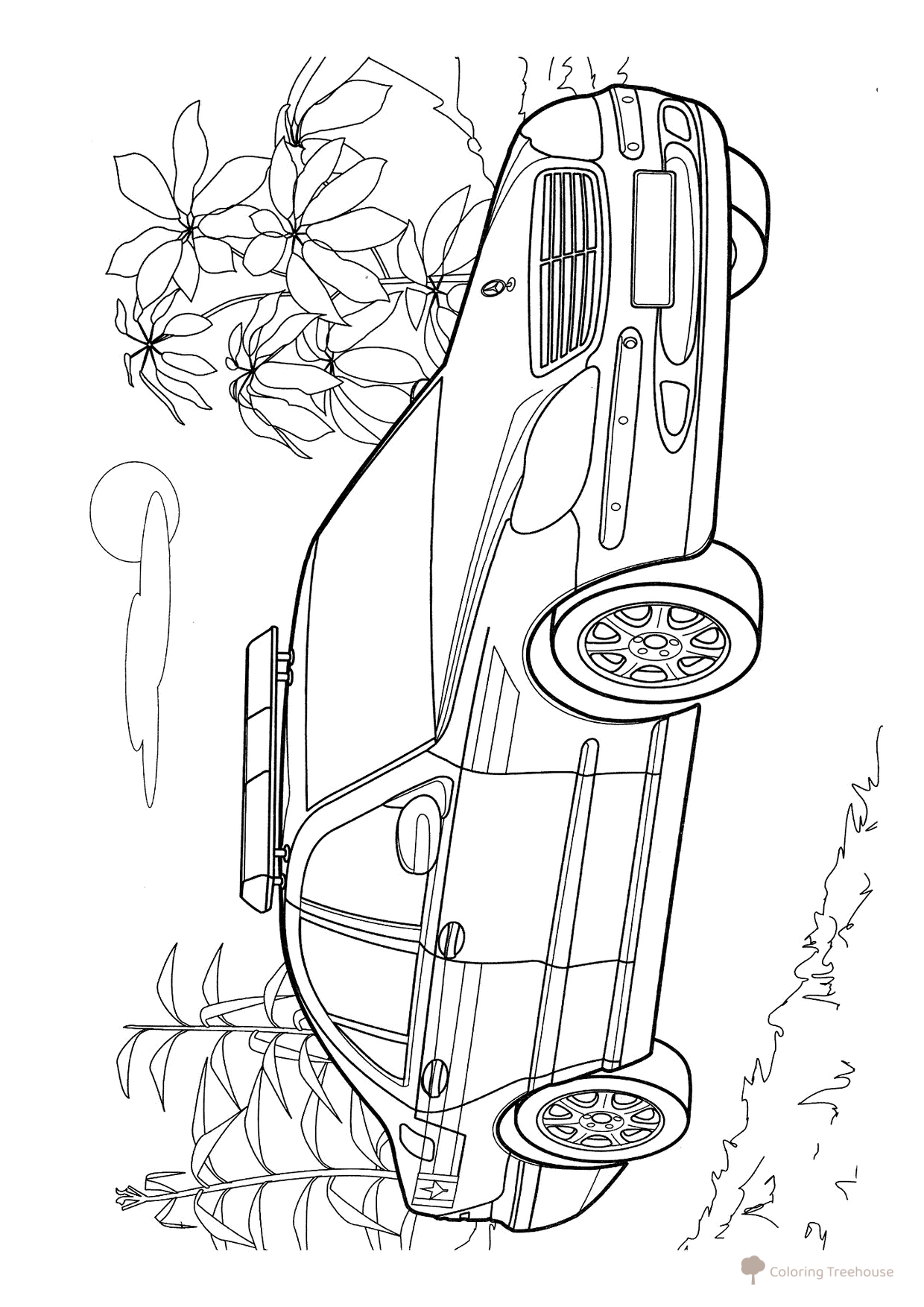 Página para colorear «Mercedes de policía» dibujo para colorear gratis de Páginas para colorear de coches Mercedes
