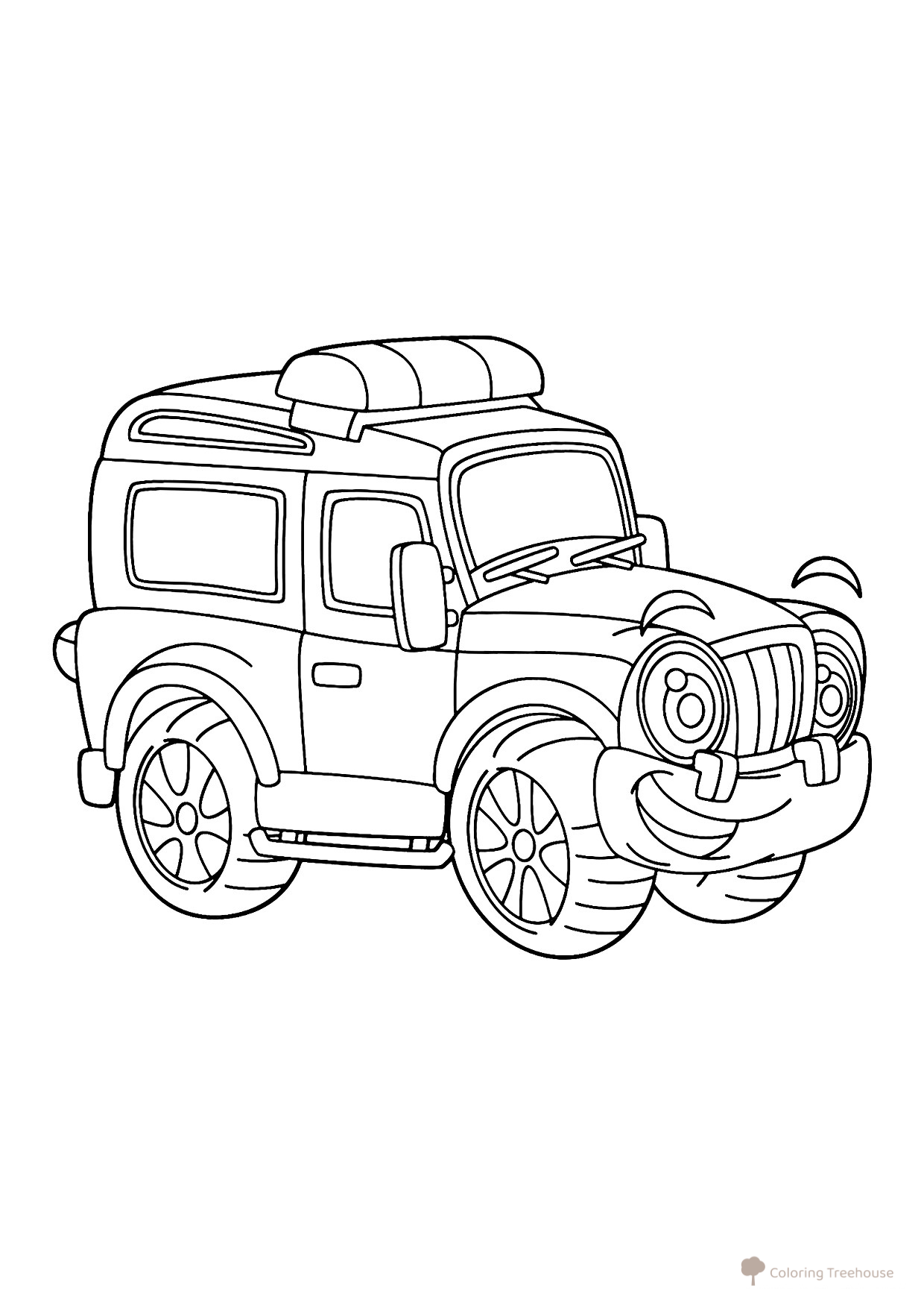 Cute UAZ Police Car Coloring Page free printable Police Car Coloring Pages coloring page