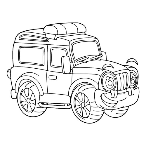 Cute UAZ Police Car Coloring Page free printable Police Car Coloring Pages coloring page