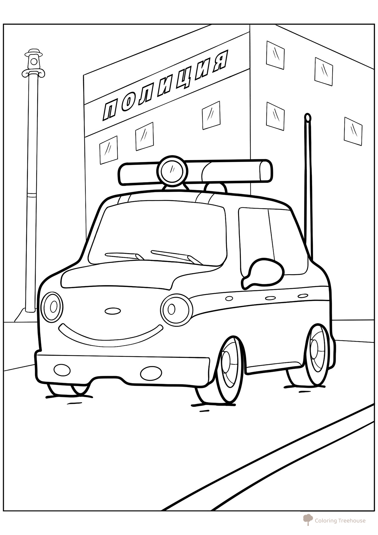 Pat the Police Car Coloring Page free printable Police Car Coloring Pages coloring page