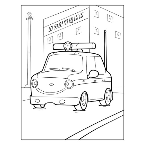 Pat the Police Car Coloring Page free printable Police Car Coloring Pages coloring page