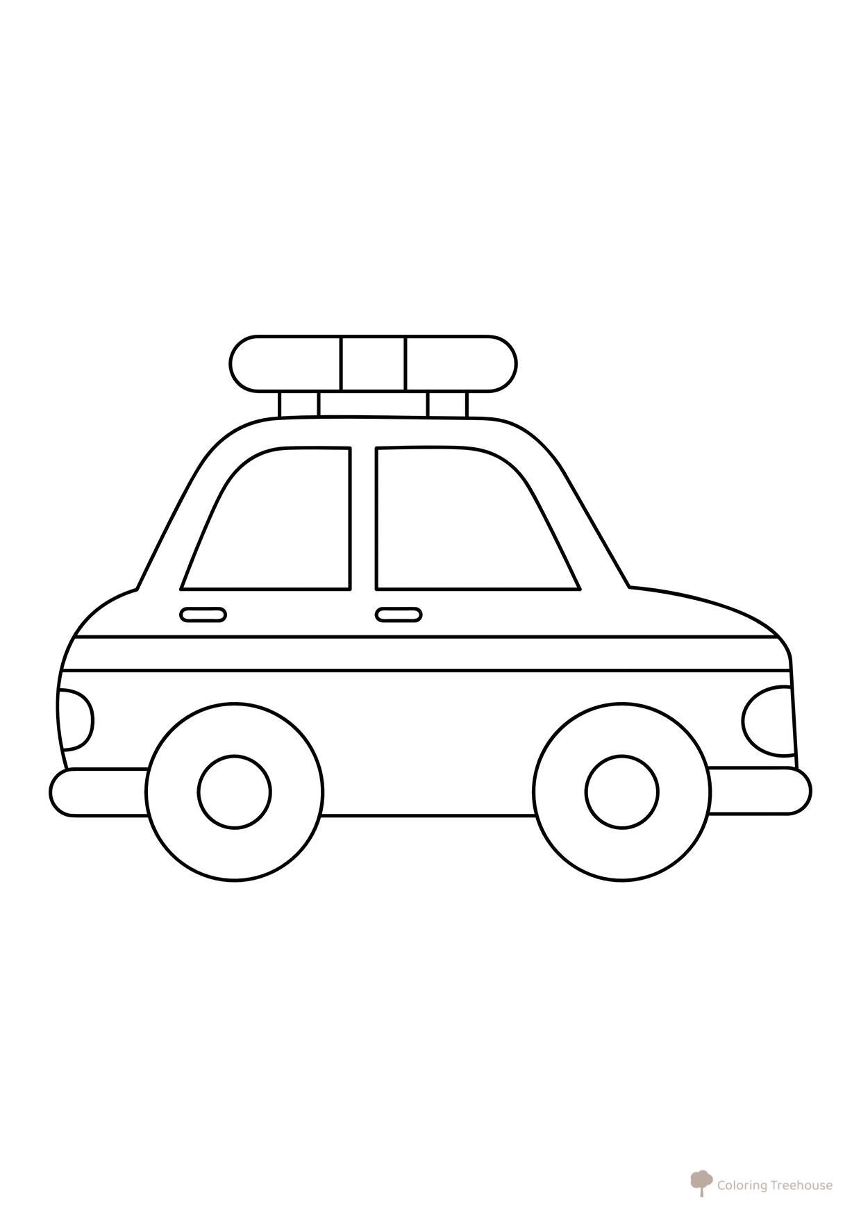 Página para colorear «Vehículo policial simple» dibujo para colorear gratis de Páginas para colorear de coches de policía