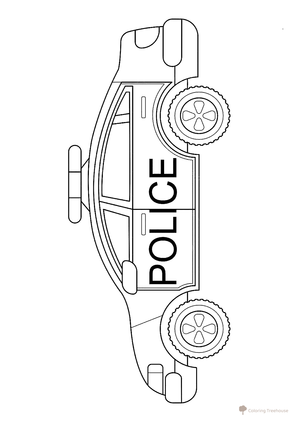 Easy Police Car Coloring Page for Kids free printable Police Car Coloring Pages coloring page