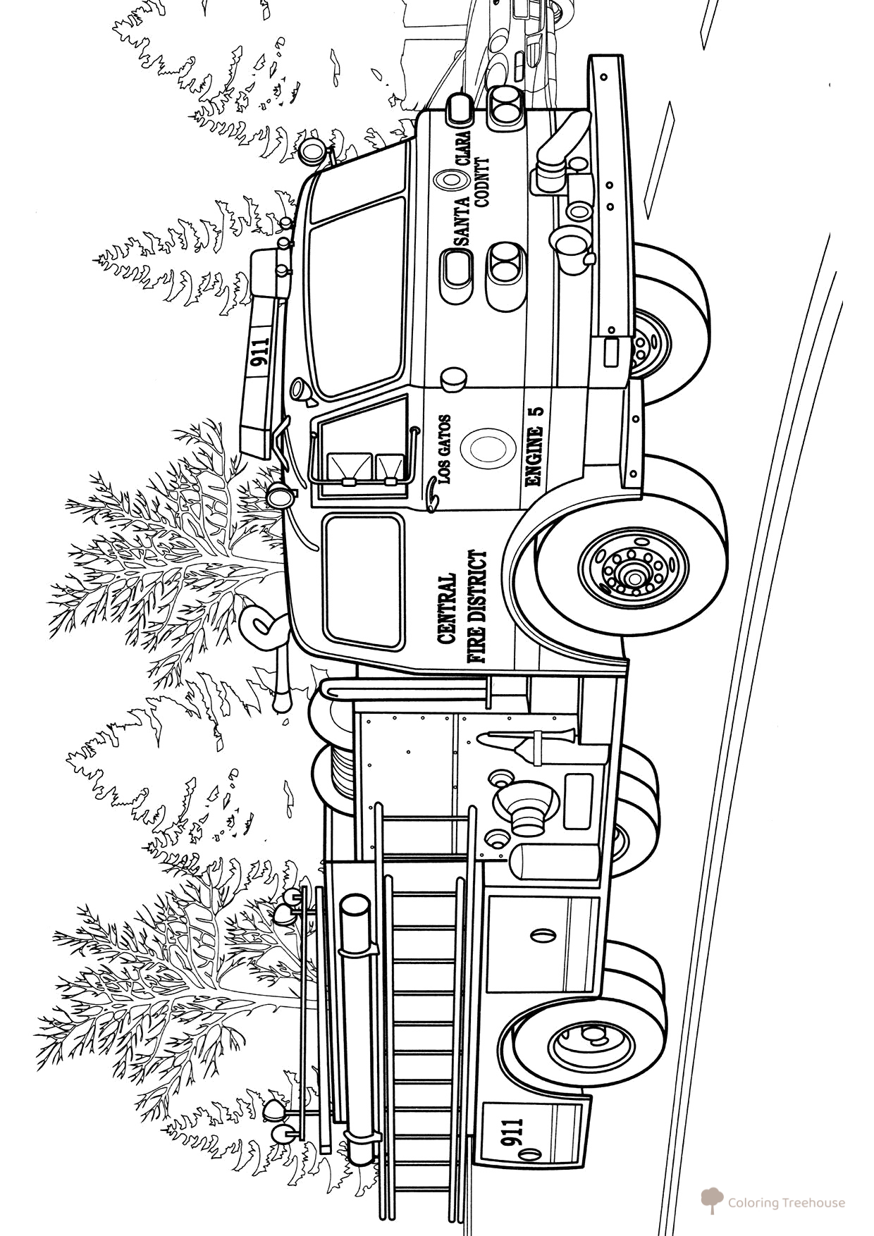 American Fire Truck Coloring Page free printable Fire Truck Coloring Pages coloring page