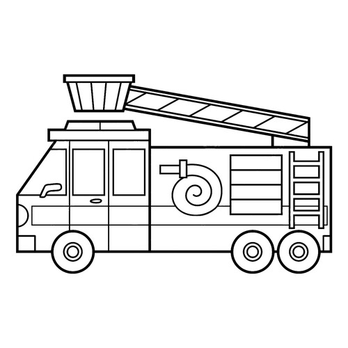 填色页:儿童消防车 免费可打印消防车涂色页涂色页