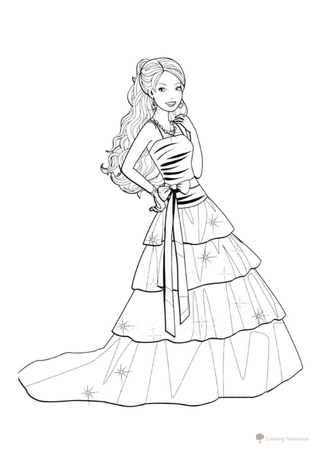 Barbie Graduation Party Coloring Page free printable Barbie Coloring Pages for Girls coloring page