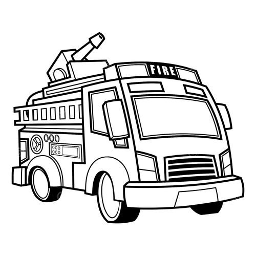 涂色页:幼儿用消防卡车 免费可打印消防车涂色页涂色页