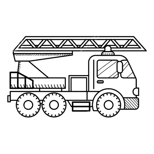 简易消防车 幼儿填色页 免费可打印消防车涂色页涂色页