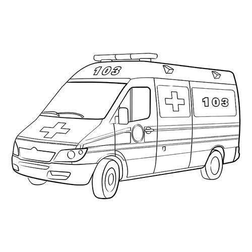 Ambulance 103 Coloring Page free printable Ambulance Coloring Pages coloring page
