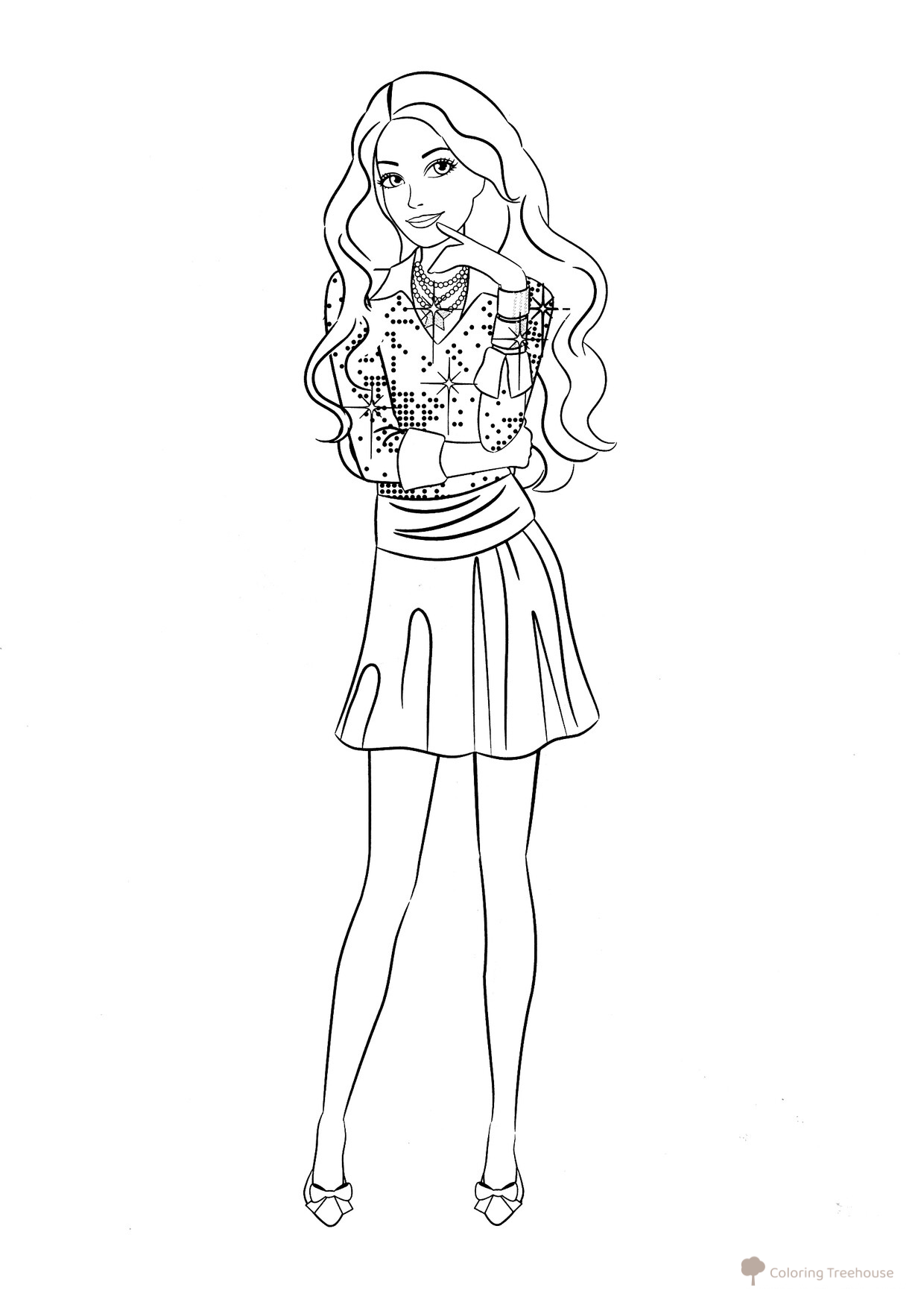 Thoughtful Barbie Coloring Page free printable Barbie Coloring Pages for Girls coloring page