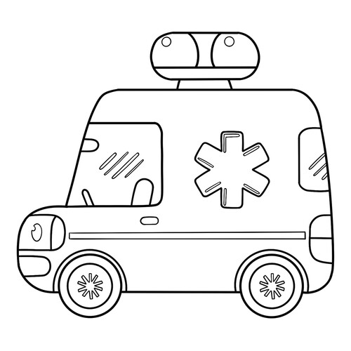 Cute Ambulance Coloring Page for Toddlers free printable Ambulance Coloring Pages coloring page