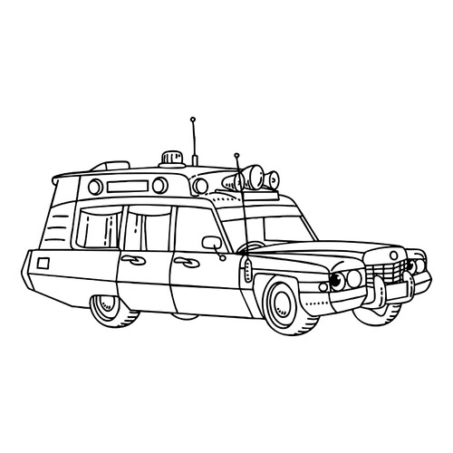 Retro Ambulance Coloring Page free printable Ambulance Coloring Pages coloring page