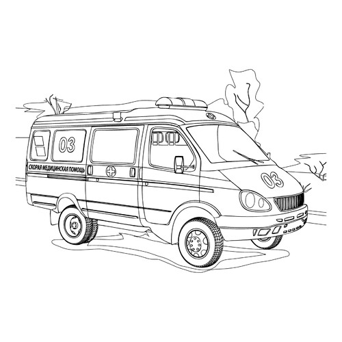 Ambulance Coloring Page 03 free printable Ambulance Coloring Pages coloring page
