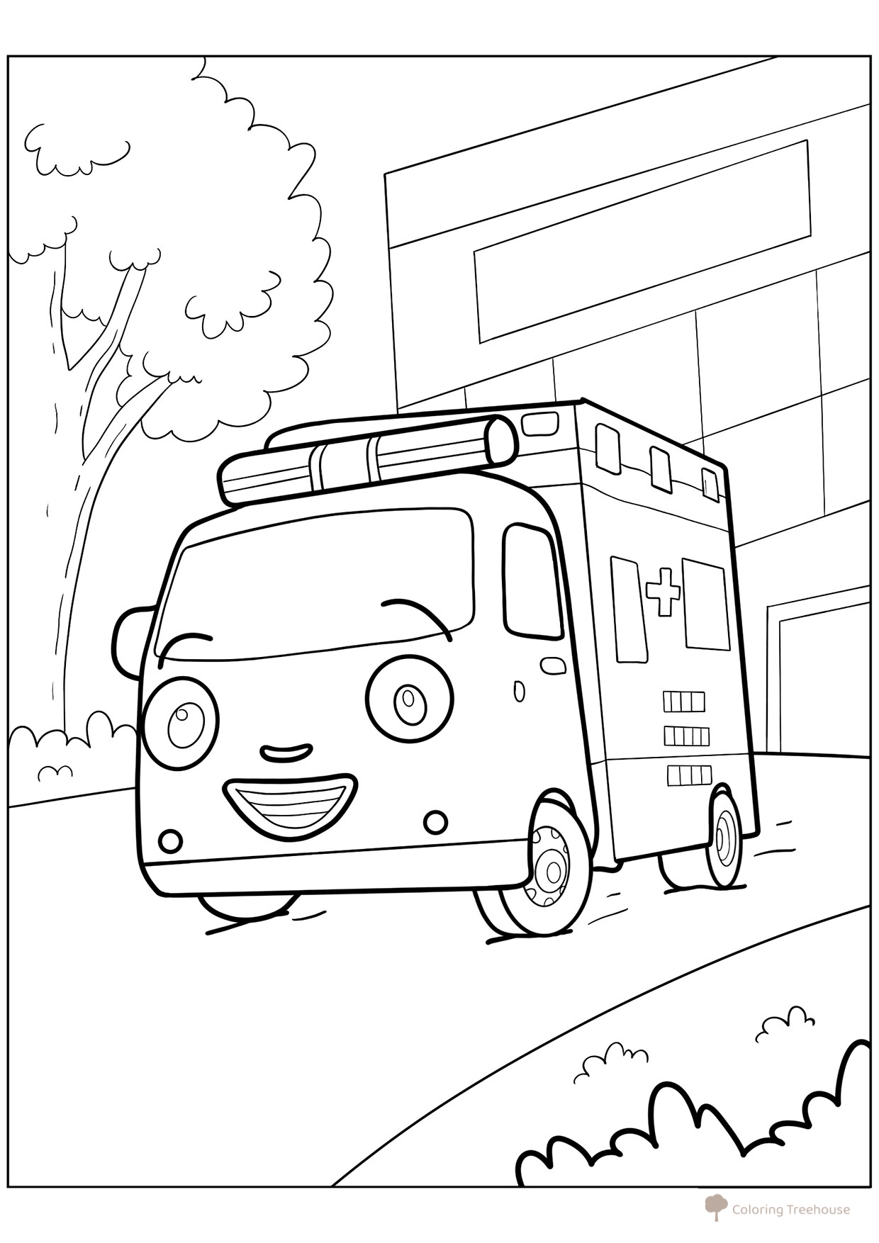 Ambulance Alisa Coloring Page free printable Ambulance Coloring Pages coloring page
