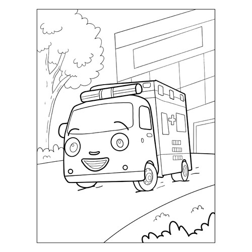 Ambulance Alisa Coloring Page free printable Ambulance Coloring Pages coloring page