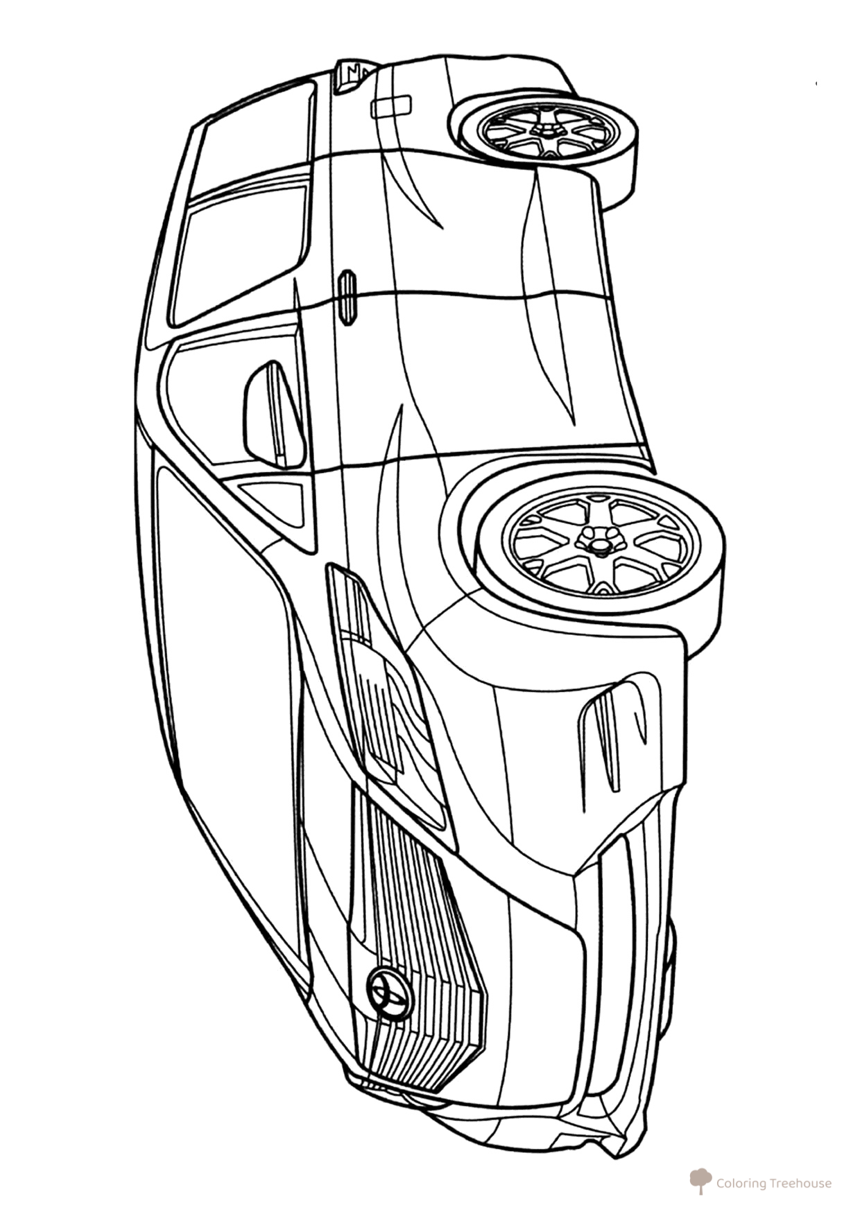 Toyota FT-MV Minivan Coloring Page free printable Toyota Car Coloring Pages coloring page