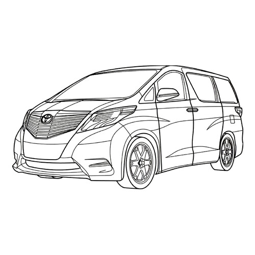 Toyota FT-MV Minivan Coloring Page free printable Toyota Car Coloring Pages coloring page