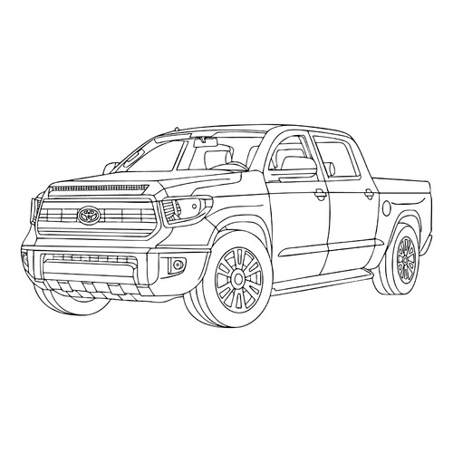Toyota Tundra Pickup Coloring Page free printable Toyota Car Coloring Pages coloring page
