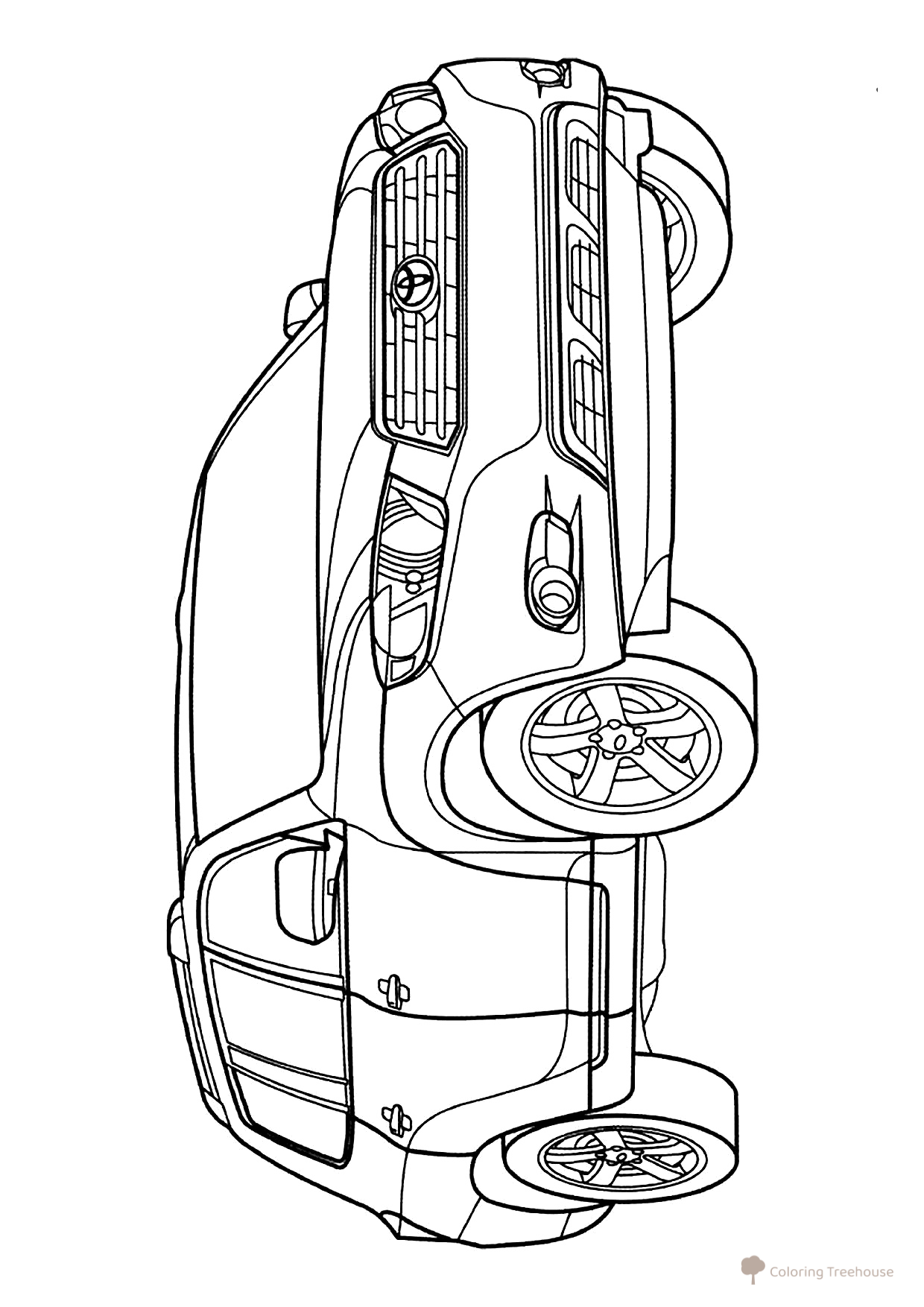 Página para colorear «Toyota Highlander» dibujo para colorear gratis de Páginas para colorear de coches Toyota