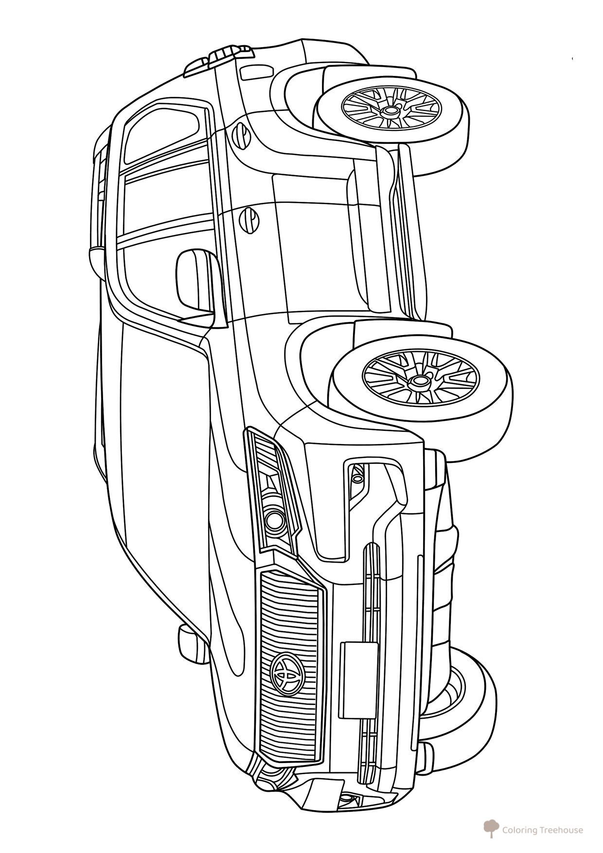 Página para colorear «Toyota Land Cruiser» dibujo para colorear gratis de Páginas para colorear de coches Toyota