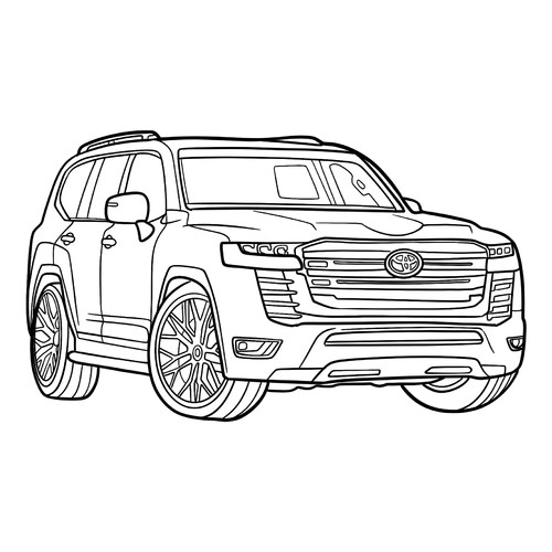 Toyota Land Cruiser 300 Coloring Page free printable Toyota Car Coloring Pages coloring page