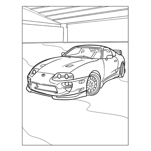 Página para colorear: Toyota Supra MK4 dibujo para colorear gratis de Páginas para colorear de coches Toyota