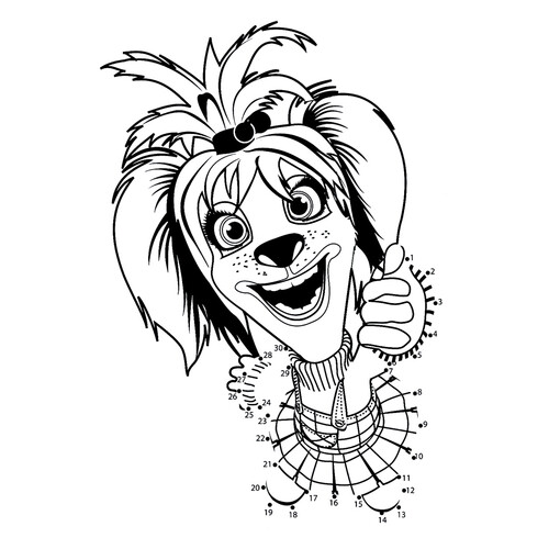 Página para colorear 'Barboskina Liza' por números dibujo para colorear gratis de Láminas para colorear de Barboskiny