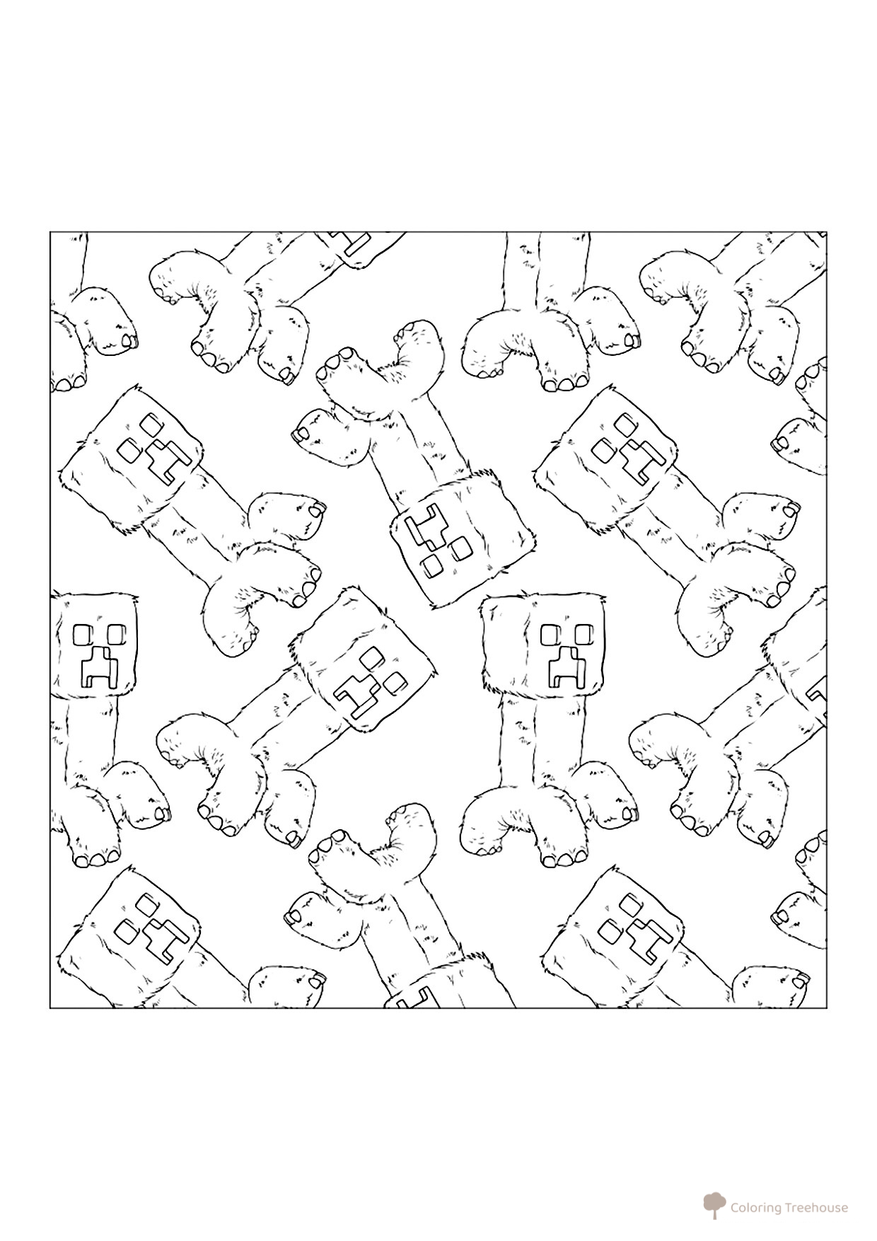 Página para colorear «Creepers de Minecraft en el cine» dibujo para colorear gratis de Páginas para colorear «Minecraft en el cine»