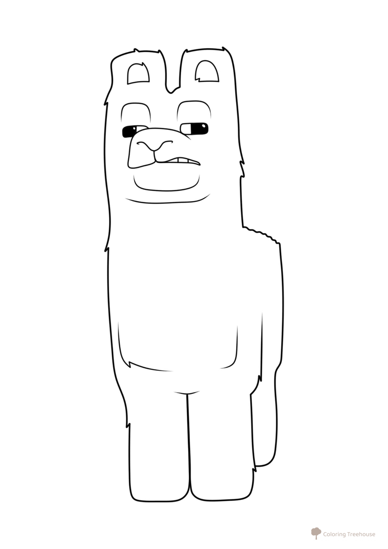Página para colorear «Llama de Minecraft en cine» dibujo para colorear gratis de Páginas para colorear «Minecraft en el cine»