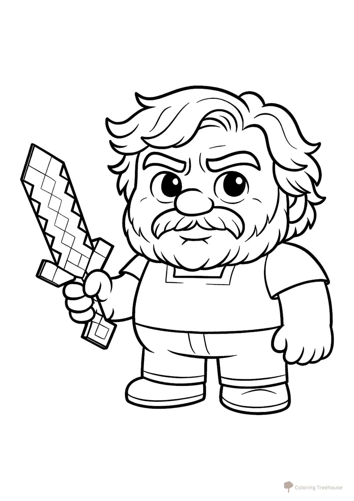 Página para colorear «Tierno Steve de Minecraft en el cine» dibujo para colorear gratis de Páginas para colorear «Minecraft en el cine»