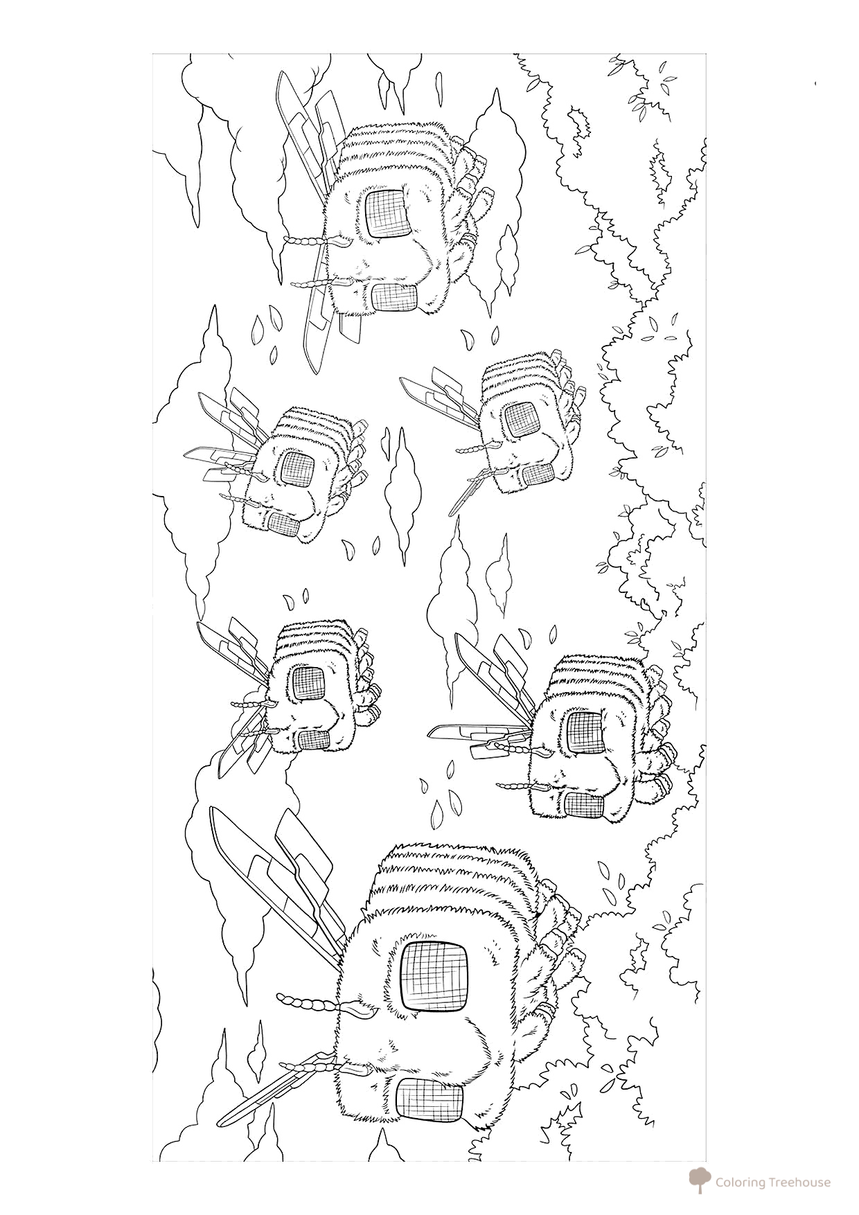 Minecraft Bees in the Cinema Coloring Page free printable Minecraft Movie Coloring Pages coloring page