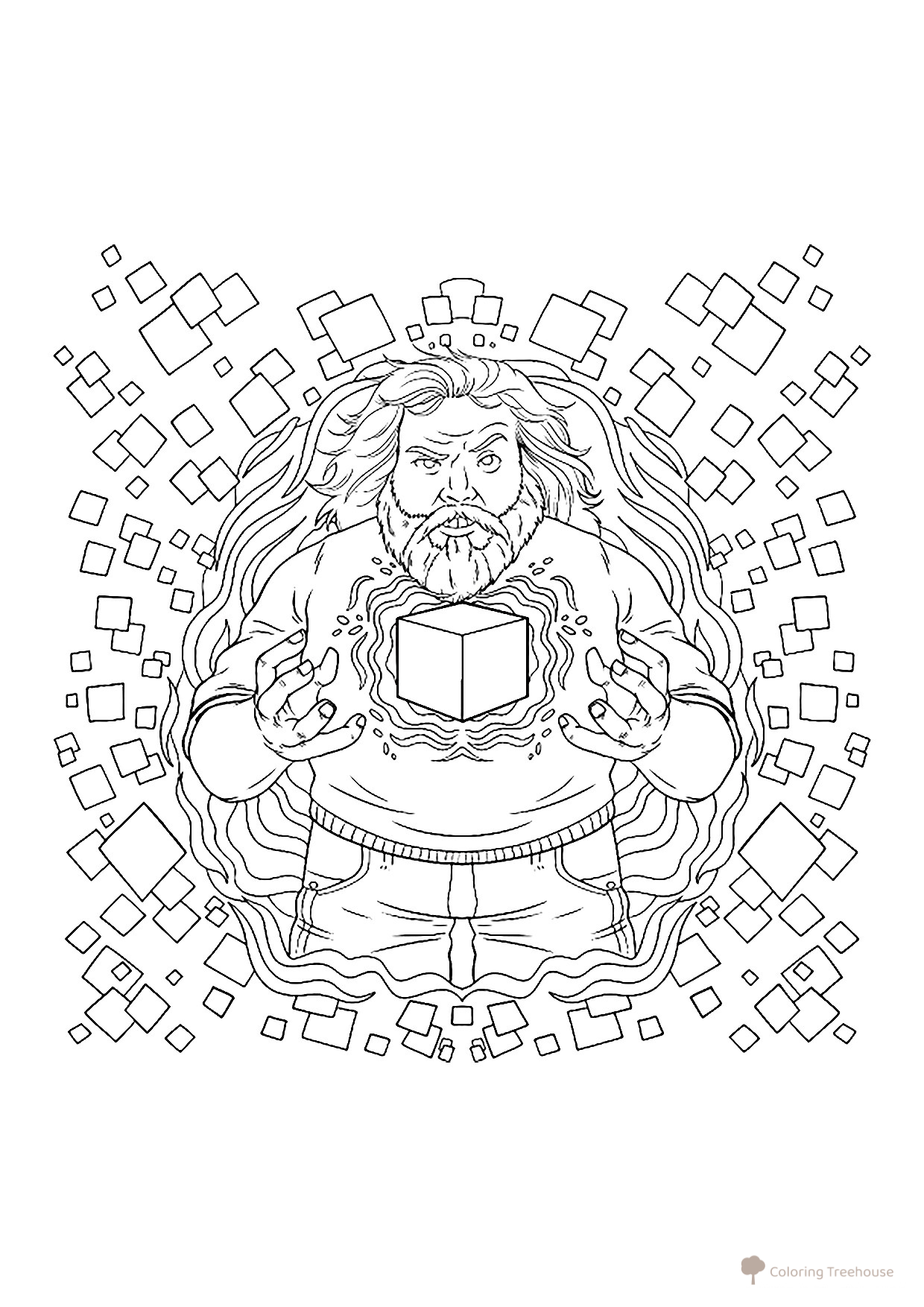 Dibujo para colorear: Steve con la Esfera del Dominio de Minecraft: La Película dibujo para colorear gratis de Páginas para colorear «Minecraft en el cine»