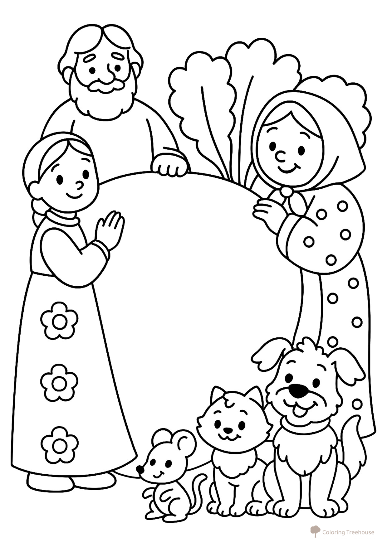 The Turnip Coloring Page for Toddlers free printable The Turnip Coloring Pages coloring page