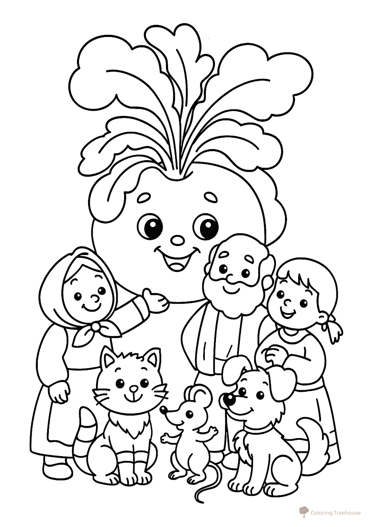 The Turnip Coloring Page (Repka Fairy Tale) free printable The Turnip Coloring Pages coloring page