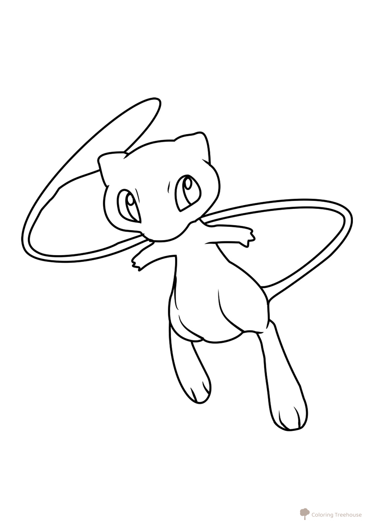 Página para colorear: Pokémon mítico Mew #0151 dibujo para colorear gratis de Páginas para colorear de Pokémon de la 1.ª generación