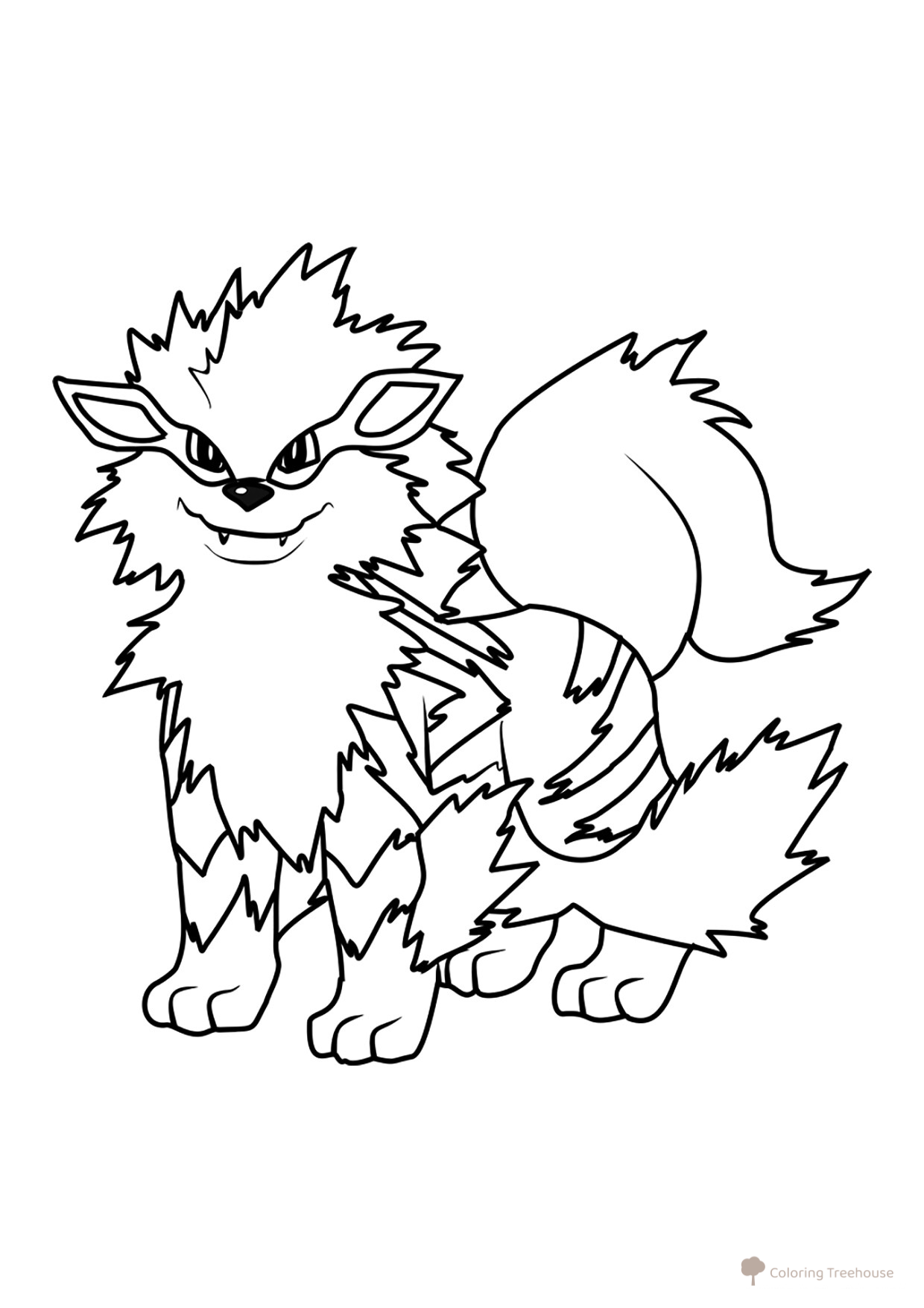 Página para colorear Pokémon Arcanine #0059 dibujo para colorear gratis de Páginas para colorear de Pokémon de la 1.ª generación