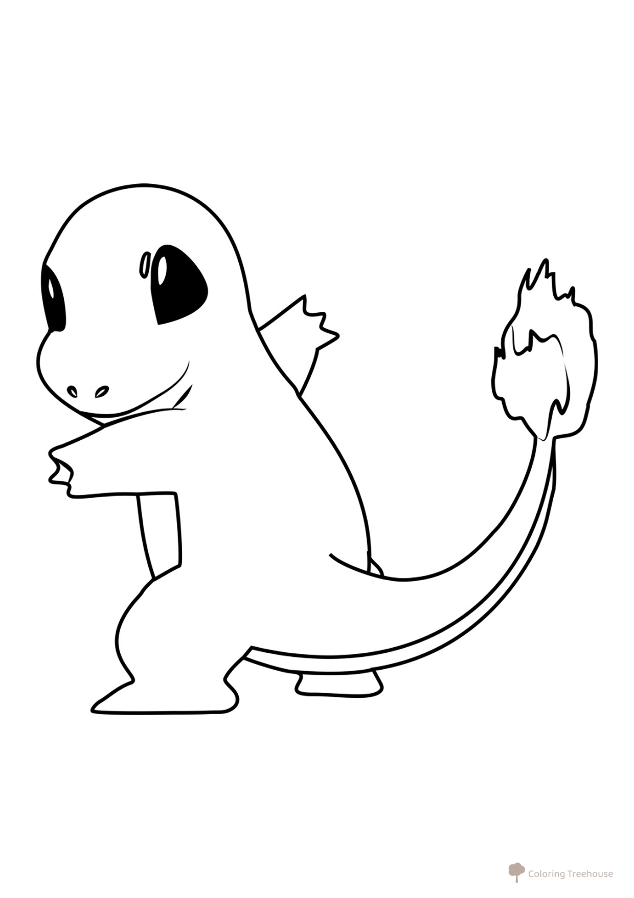 Página para colorear Pokémon Charmander #0004 dibujo para colorear gratis de Páginas para colorear de Pokémon de la 1.ª generación