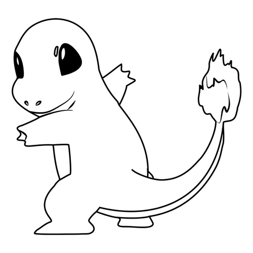 Página para colorear Pokémon Charmander #0004 dibujo para colorear gratis de Páginas para colorear de Pokémon de la 1.ª generación