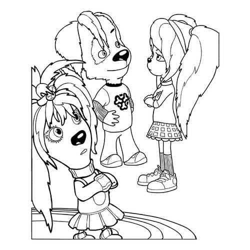 Druzhok Barboskin con sus hermanas - página para colorear dibujo para colorear gratis de Láminas para colorear de Barboskiny