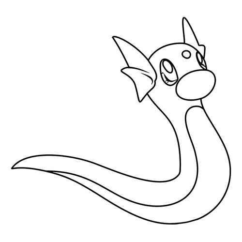 Pokémon Dratini Coloring Page #0147 free printable Generation 1 Pokémon Coloring Pages coloring page