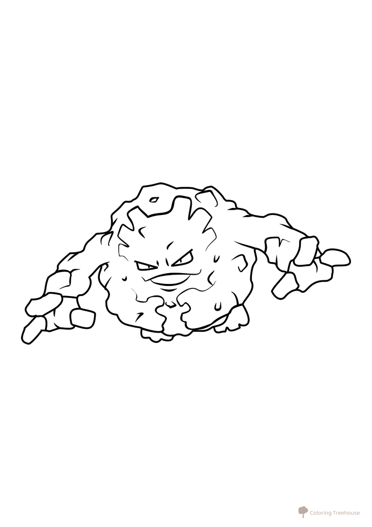 Página para colorear: Pokémon Graveler #0075 dibujo para colorear gratis de Páginas para colorear de Pokémon de la 1.ª generación
