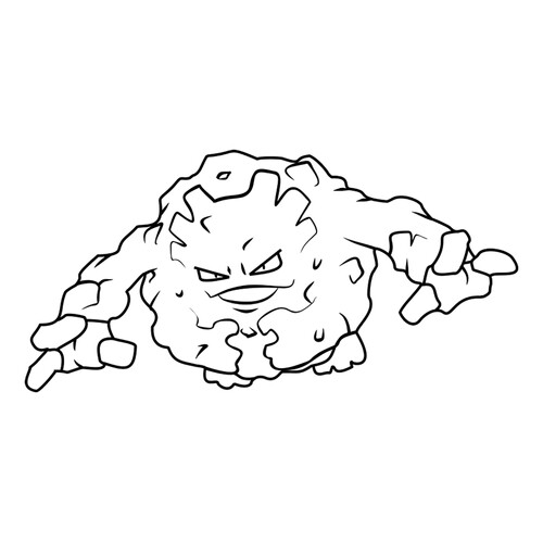 Página para colorear: Pokémon Graveler #0075 dibujo para colorear gratis de Páginas para colorear de Pokémon de la 1.ª generación