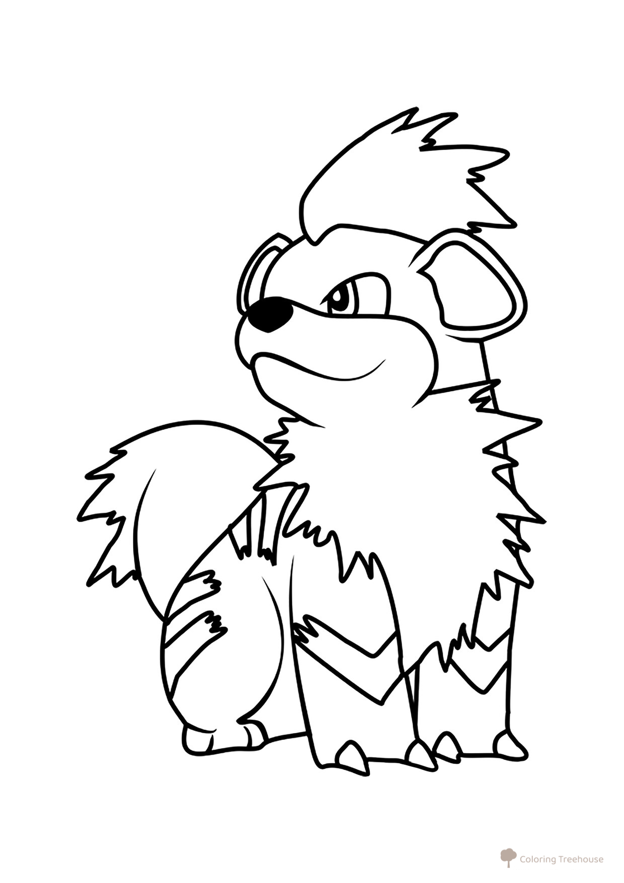 Página para colorear Pokémon Growlithe #0058 dibujo para colorear gratis de Páginas para colorear de Pokémon de la 1.ª generación